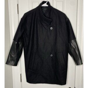 All Saints Women's Meade Lea Wool Blend Coat Black Size 00